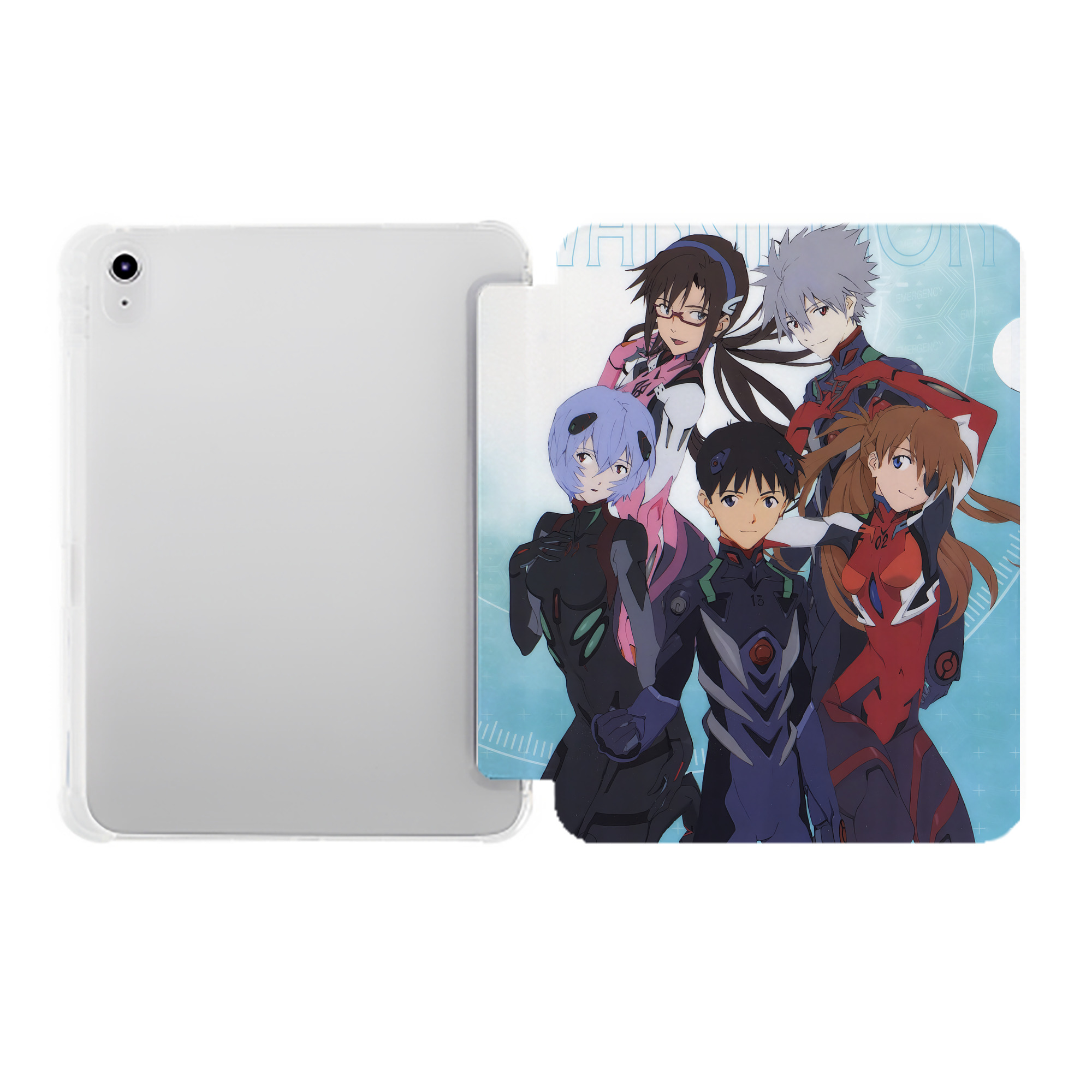（画像用） EVA 新世紀エヴァンゲリオン IPad ケース ペン収納付き 三つ折りスタンド PUレザー×シリコン 対応機種9.5/10.5/10.9インチ